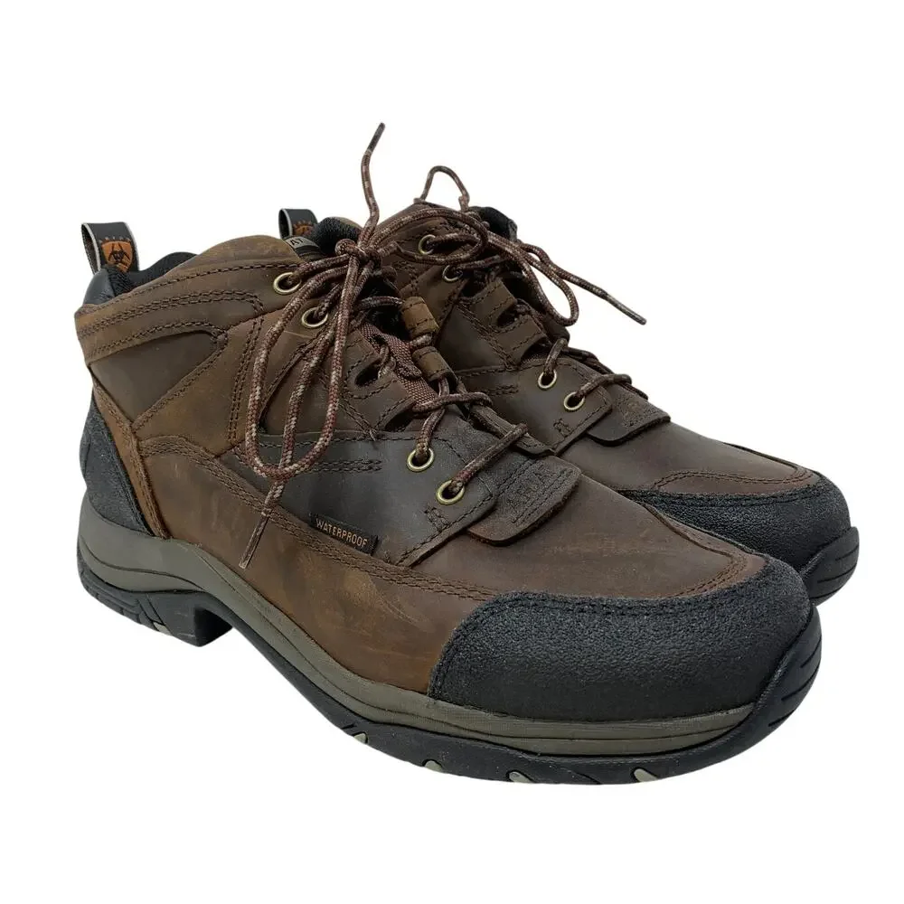 Ariat Terrain H2O Waterproof Hiking Boots Brown Leather Men's 9.5 EE Wide